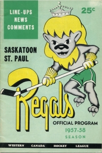 Saskatoon Regals/St. Paul Saints 1957-58 game program