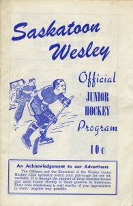 Saskatoon Wesleys 1951-52 game program