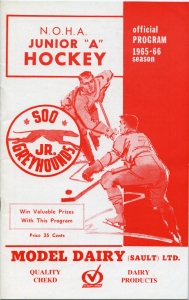 Sault Ste. Marie Greyhounds 1965-66 game program