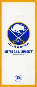 Scarborough Jr. Sabres 1970-71 game program