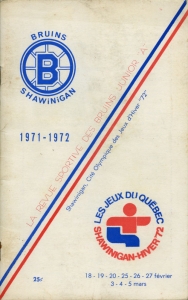 Shawinigan Bruins 1971-72 game program