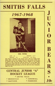 Smiths Falls Bears 1967-68 game program
