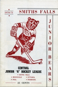 Smiths Falls Bears 1970-71 game program