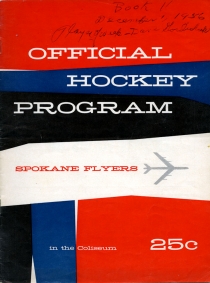 Spokane Flyers 1956-57 game program