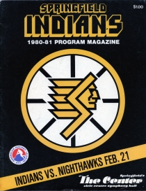 Springfield Indians 1980-81 game program