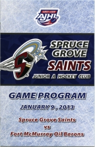 Spruce Grove Saints 2012-13 game program