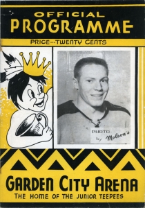 St. Catharines Teepees 1954-55 game program