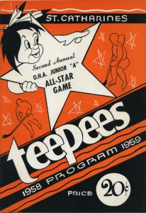 St. Catharines Teepees 1958-59 game program