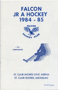 St. Clair Shores Falcons 1984-85 game program