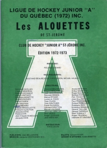 St. Jerome Alouettes 1972-73 game program