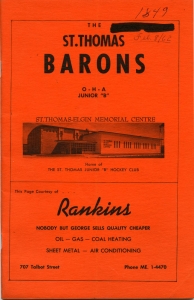 St. Thomas Barons 1961-62 game program