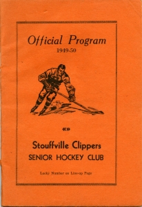 Stouffville Clippers 1949-50 game program