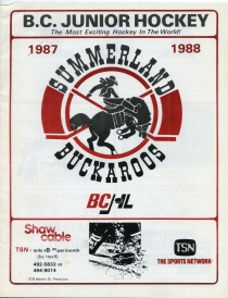 Summerland Buckaroos 1987-88 game program