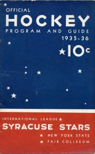 Syracuse Stars 1935-36 game program