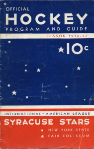 Syracuse Stars 1936-37 game program