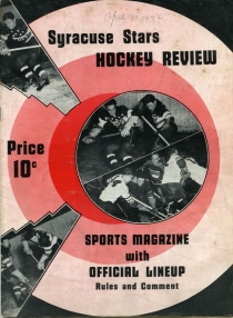 Syracuse Stars 1937-38 game program