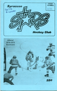 Syracuse Stars 1978-79 game program