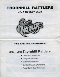 Thornhill Rattlers 2001-02 game program