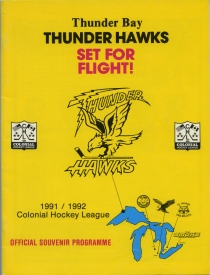 Thunder Bay Thunder Hawks 1991-92 game program