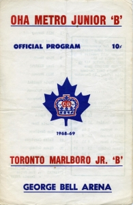 Toronto Marlboros 1968-69 game program