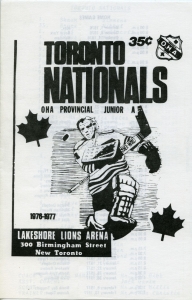 Toronto Nationals 1976-77 game program