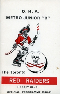 Toronto Red Raiders 1970-71 game program