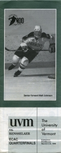 U. of Vermont 1995-96 game program