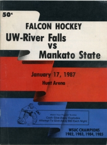 U. of Wisconsin River Falls 1986-87 game program
