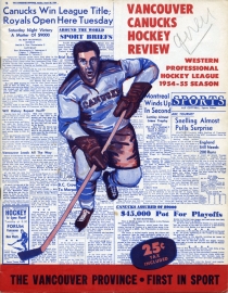 Vancouver Canucks 1954-55 game program