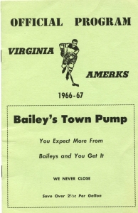 Virginia Amerks 1966-67 game program
