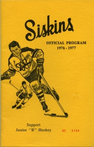 Waterloo Siskins 1976-77 game program