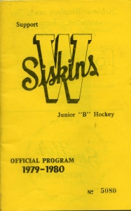 Waterloo Siskins 1979-80 game program
