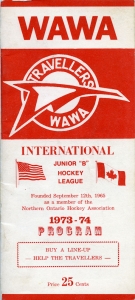 Wawa Travellers 1973-74 game program
