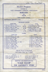 Yale University 1941-42 game program