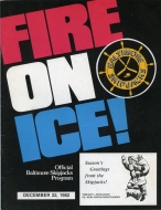 Baltimore Skipjacks 1982-83 program cover