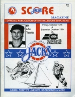 Baltimore Skipjacks 1990-91 program cover