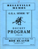 Belleville Memos 1954-55 program cover