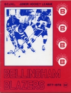 Bellingham Blazers 1977-78 program cover