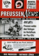 Berlin Preussen Devils 1994-95 program cover
