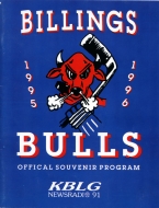 Billings Bulls 1995-96 program cover