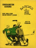 Binghamton Barons 1977-78 program cover