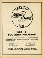 Brandon Wheat Kings 1980-81 program cover