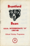 Brantford Bears 1967-68 program cover