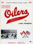 Bridgeport Home Oilers 1971-72 program cover