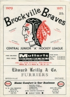 Brockville Braves 1970-71 program cover