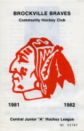 Brockville Braves 1981-82 program cover