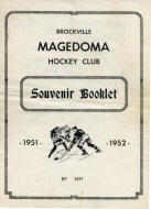 Brockville Magedomas 1951-52 program cover