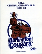 Burlington Cougars 1983-84 program cover