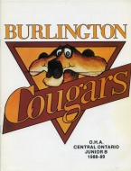 Burlington Cougars 1988-89 program cover