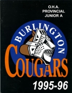 Burlington Cougars 1995-96 program cover